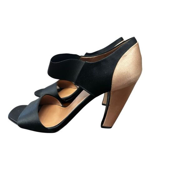 Prada Iconic Retro Satin Sandals Shoes Slingback Peep Open Toe Pumps Size 39 - Picture 3 of 16